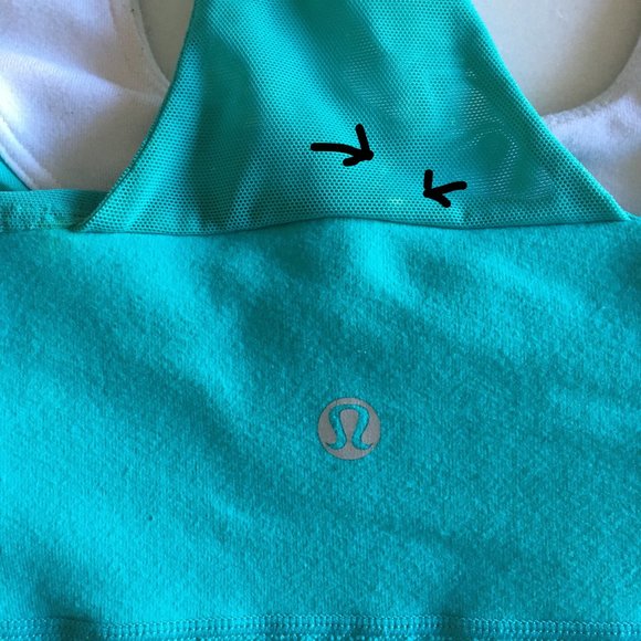 Lululemon scoop neck tank top (lagoon), mint green & white Luon - Picture 7 of 8